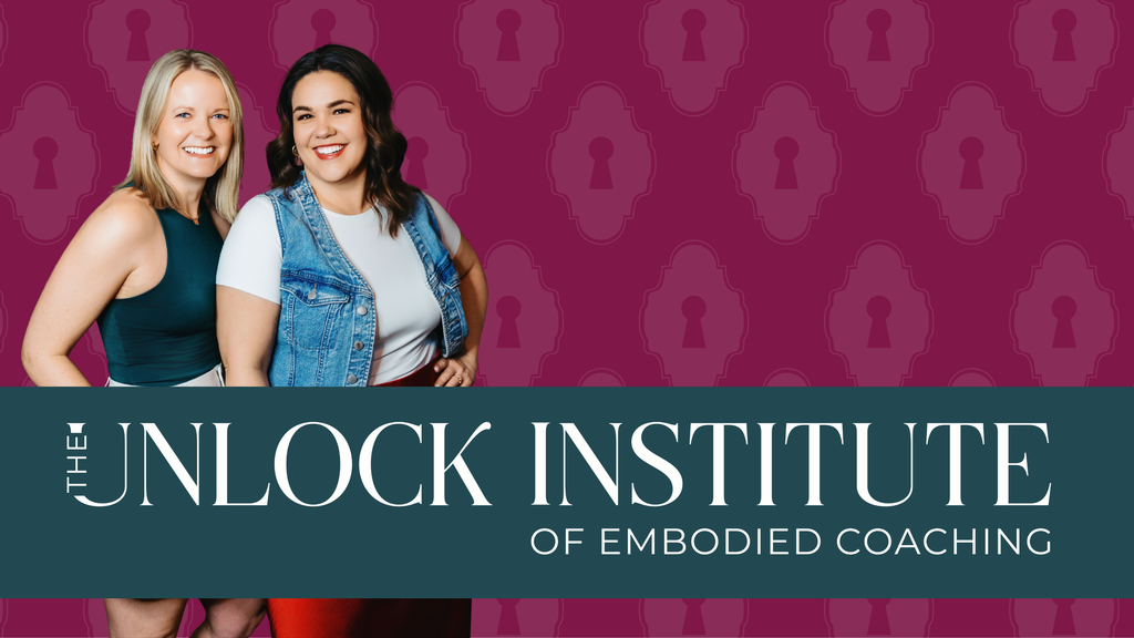Co-founders of The Unlock Institute of Embodied Coaching, Natalie Barnett and Brittany Heyboer inviting female entrepreneurs into their NLP practitioner training.